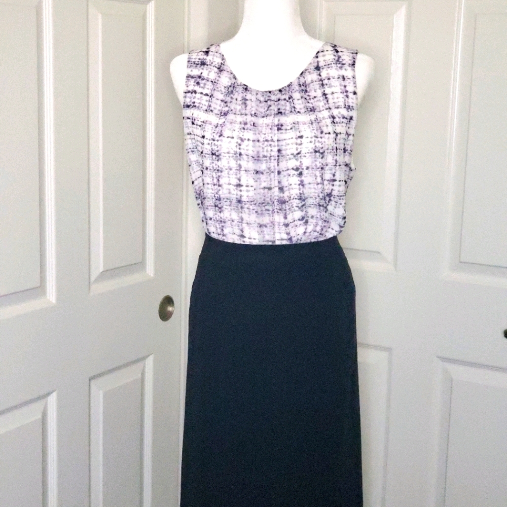 NWT Calvin Klein lavender and white blouse